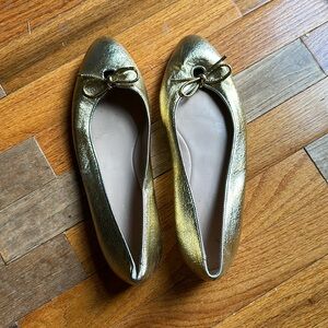 Gold ballet flats